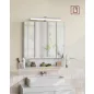   VASAGLE BBK126W01 Tükrös Fürdőszobai Fali Szekrény LED Világítással Felhőfehér