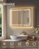 VASAGLE KAILYN BBK134W01 fürdőszobai tükrös szekrény LED világítással fehér