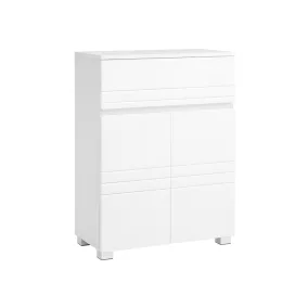   VASAGLE Modern Fürdőszobai Szekrény Fiókkal és Állítható Polccal Fehér