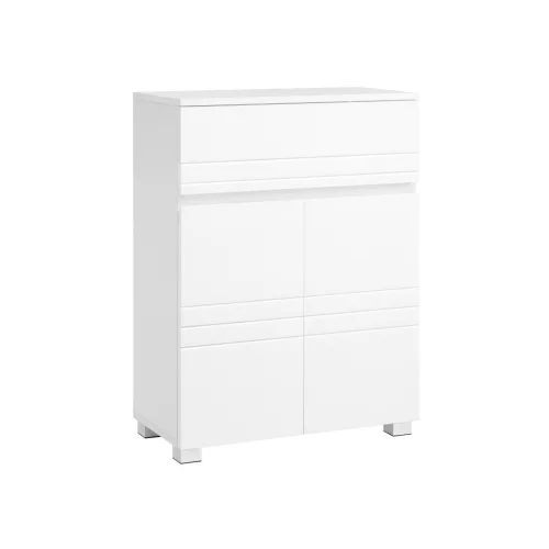 VASAGLE Modern Fürdőszobai Szekrény Fiókkal és Állítható Polccal Fehér