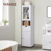VASAGLE Elegance Fürdőszobai Oszlopszekrény Állítható Polcokkal Fehér