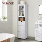   VASAGLE Elegance Fürdőszobai Oszlopszekrény Állítható Polcokkal Fehér