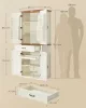 VASAGLE magas konyhai tálaló szekrény MDF rusztikus fehér 178,5 cm