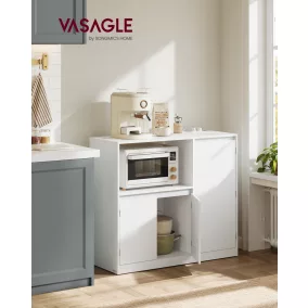   VASAGLE Custos BBK373WB01 konyhai tárolószekrény mikrohullámú polccal felhőfehér