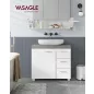   VASAGLE Modern Fürdőszobai Szekrény Fehér-Szürke MDF 3 Fiókos