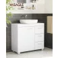   VASAGLE mosdó alatti fürdőszobai szekrény MDF felhőfehér 3 fiókos