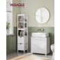   VASAGLE mosdó alatti szekrény fürdőszobai tárolószekrény MDF felhőfehér állítható polccal