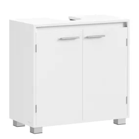   VASAGLE BBK506W01 mosdó alatti szekrény 2 rekeszes ajtóval felhőfehér 60 x 30 x 60 cm