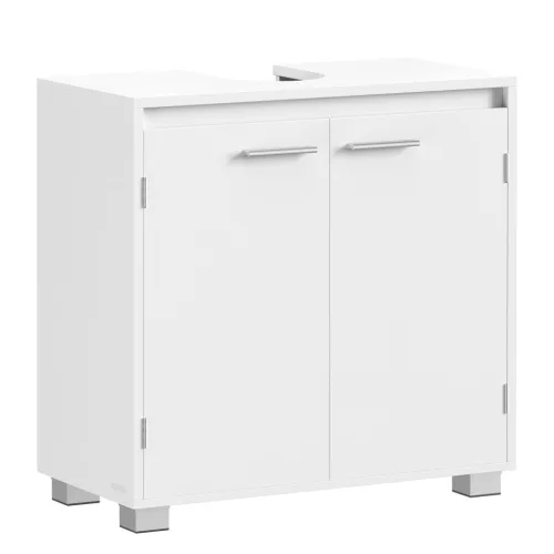 VASAGLE BBK506W01 mosdó alatti szekrény 2 rekeszes ajtóval felhőfehér 60 x 30 x 60 cm