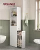 VASAGLE Modern Keskeny Fürdőszobai Tárolószekrény Fehér