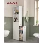   VASAGLE Modern Keskeny Fürdőszobai Tárolószekrény Fehér