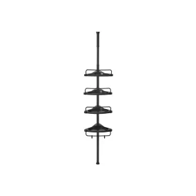  SONGMICS Teleszkópos Fürdőszobai Sarokpolc Rendszer Fekete