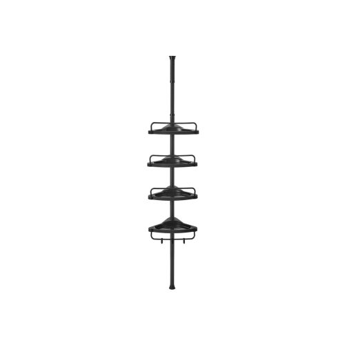 SONGMICS Teleszkópos Fürdőszobai Sarokpolc Rendszer Fekete