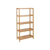SONGMICS BCB35Y Polcrendszer Bambusz 5 Állítható Polccal Természetes 60 x 26 x 130 cm