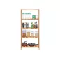   SONGMICS BCB35Y Polcrendszer Bambusz 5 Állítható Polccal Természetes 60 x 26 x 130 cm
