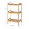 SONGMICS Bambusz Tárolóállvány 3-Szintes Fürdőszobai Polc Természetes