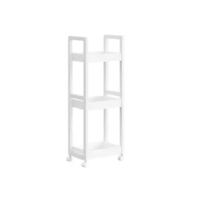   SONGMICS Slim Fürdőszobai Tároló Kocsi Bambusz Vázas 3-Szintes Fehér