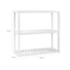 SONGMICS Bambusz Állítható Polcrendszer 3 Szintes Fehér