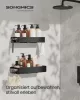 SONGMICS Zuhanyzó Polc 2 Darabos Szett Acél Fekete Öntapadós Fúrás Nélküli
