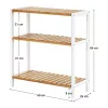 SONGMICS Bambusz Tárolópolc 3-Szintes Multifunkciós Állvány Természetes és Fehér