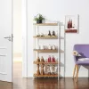 SONGMICS Bambusz Állvány 5-Szintes Állítható Tárolópolc Fehér-Natúr