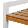 SONGMICS BCB73Y 3 Szintes Bambusz Tárolóállvány Természetes és Fehér