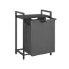 VASAGLE Kompakt Szennyestartó Polccal 65L Fekete-Szürke