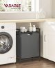 VASAGLE Kompakt Szennyestartó Polccal 65L Fekete-Szürke