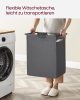 VASAGLE Kompakt Szennyestartó Polccal 65L Fekete-Szürke