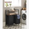 VASAGLE Ipari Szennyestartó Szekrény Kihúzható Tárolókkal Rusztikus Barna-Fekete