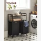   VASAGLE Ipari Szennyestartó Szekrény Kihúzható Tárolókkal Rusztikus Barna-Fekete