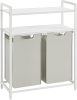 VASAGLE Dupla Szennyestartó Állvány Tárolópolcokkal Fehér