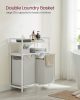 VASAGLE Dupla Szennyestartó Állvány Tárolópolcokkal Fehér