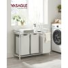 VASAGLE 3 Rekeszes Szennyestartó Kosár Polccal Fehér