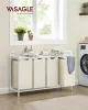 VASAGLE 4-Rekeszes Szennyestartó Szekrény Kivehető Tárolókkal és Polccal Fehér