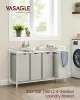 VASAGLE 4-Rekeszes Szennyestartó Szekrény Kivehető Tárolókkal és Polccal Fehér