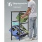   SONGMICS 2 szintes italrekesz tároló állvány acél vintage barna-fekete 150 kg teherbírás