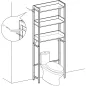   VASAGLE BTS002B01V1 WC Feletti Polc 3 Nyitott Polccal Fa-Fém Vintage Barna-Fekete