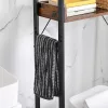 VASAGLE BTS002B01V1 WC Feletti Polc 3 Nyitott Polccal Fa-Fém Vintage Barna-Fekete