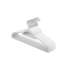   SONGMICS Prémium Bársony Vállfa Szett Fehér Csúszásmentes Nyakkendőtartóval