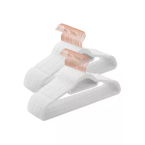   SONGMICS Prémium Bársony Vállfa Szett Rózsaarany Akasztóval Fehér