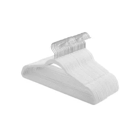   SONGMICS Prémium Bársony Vállfa Szett 360° Forgatható Akasztóval Fehér