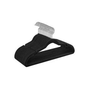   SONGMICS Bársony Vállfa Szett 30 db Csúszásmentes Fekete Ruhaakasztó