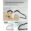 SONGMICS Bársony Vállfa Szett 30 db Csúszásmentes Fekete Ruhaakasztó