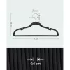 SONGMICS Bársony Vállfa Szett 30 db Csúszásmentes Fekete Ruhaakasztó