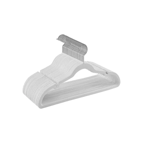 SONGMICS Bársony Vállfa Szett 30 db Csúszásmentes Fehér Ruhakabát Akasztó