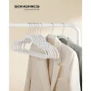 SONGMICS Bársony Vállfa Szett 30 db Csúszásmentes Fehér Ruhakabát Akasztó