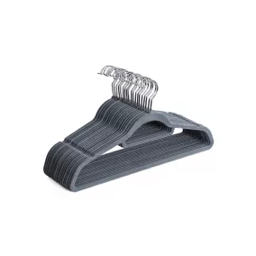   SONGMICS Prémium Bársony Vállfa Szett Világosszürke Csúszásmentes 20 db