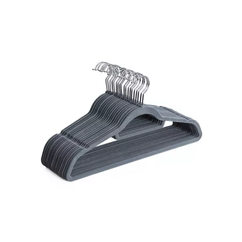 SONGMICS Prémium Bársony Vállfa Szett Világosszürke Csúszásmentes 20 db