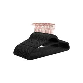   SONGMICS Prémium Bársony Vállfa Szett Rózsaarany Akasztóval Fekete 30 db